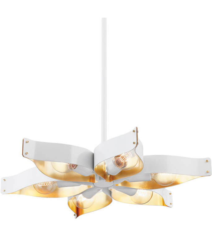 Mitzi 6 Light Chandelier in Soft White/Gold Leaf H658806-SWH/GL