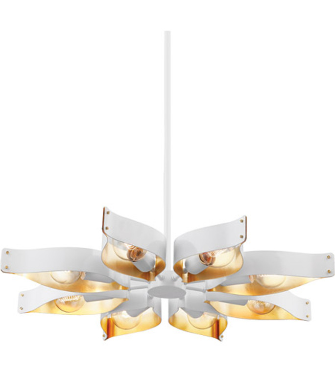 Mitzi 8 Light Chandelier in Soft White/Gold Leaf H658808-SWH/GL