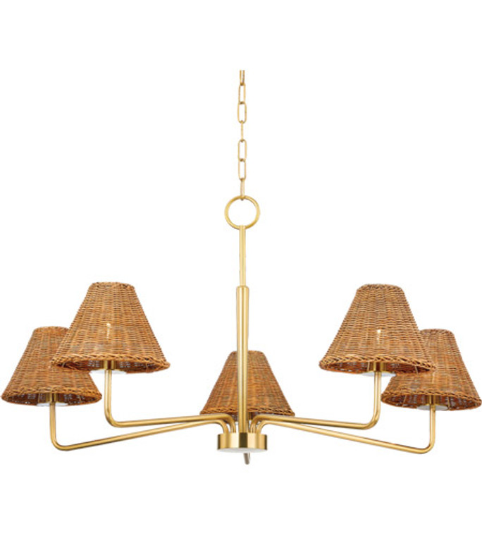 Mitzi 6 Light Chandelier in Aged Brass H704805-AGB
