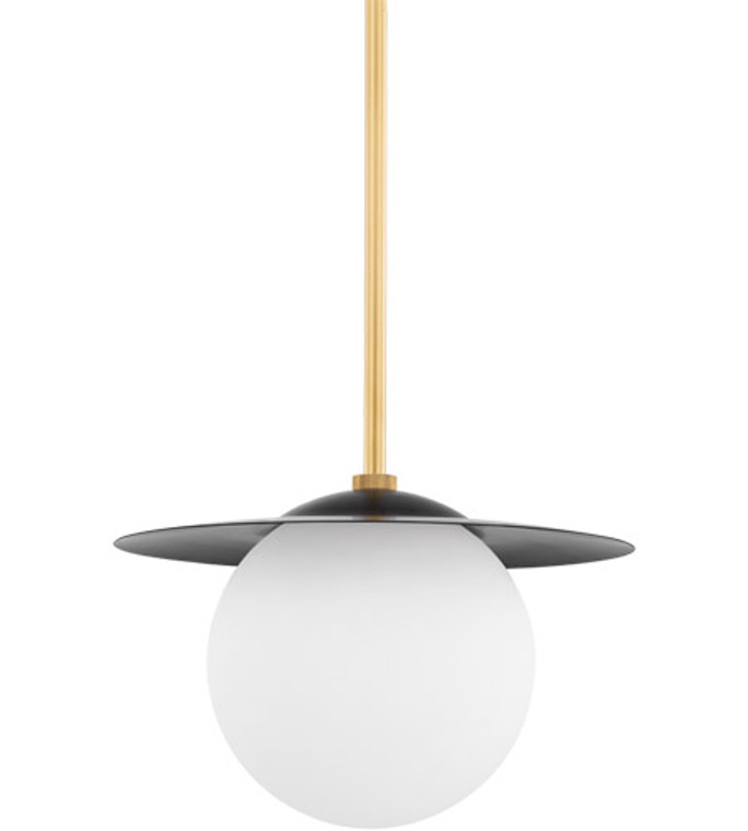 Mitzi 1 Light Small Pendant in Aged Brass/Soft Black H600701S-AGB/SBK
