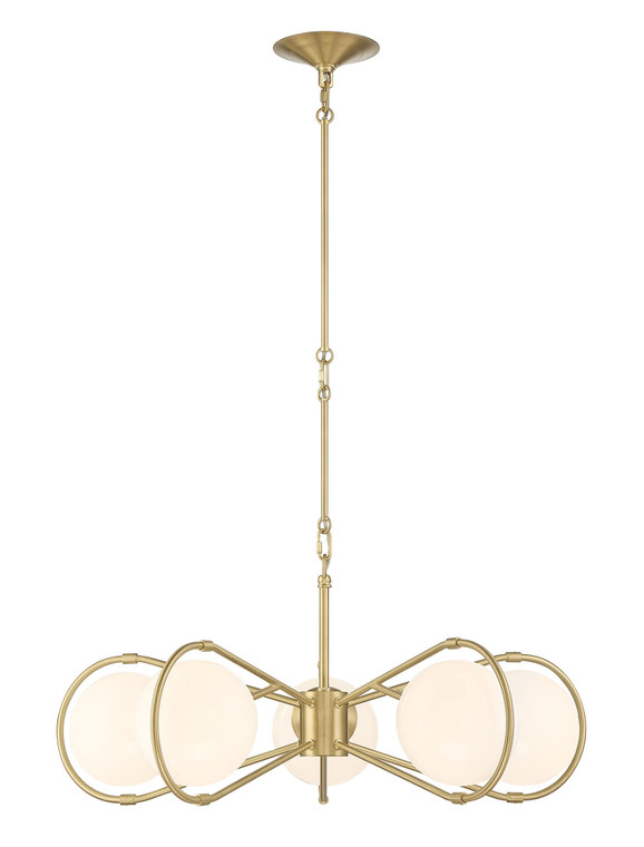 Lumanity Lighting Gio 5-Light Modern Brass Statement Chandelier in Starburst Brass  L090-0021