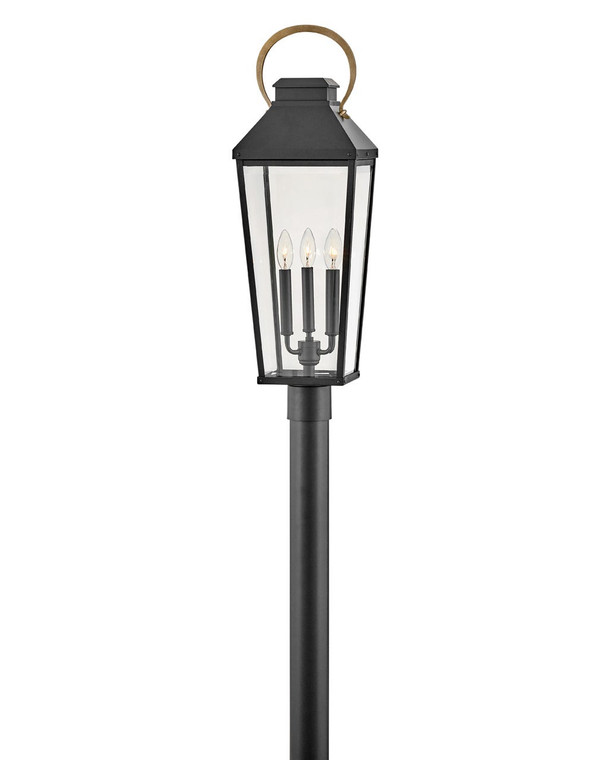Hinkley Lighting Dawson Large Post Top or Pier Mount Lantern in Black 17501BK