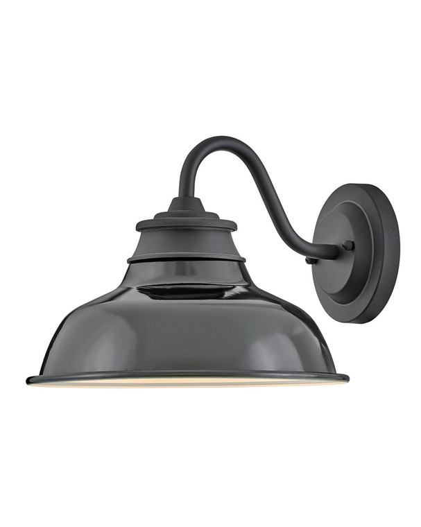 Hinkley Lighting Wallace Small Gooseneck Barn Light in Museum Black with Gloss Black accent 23080MB-GK