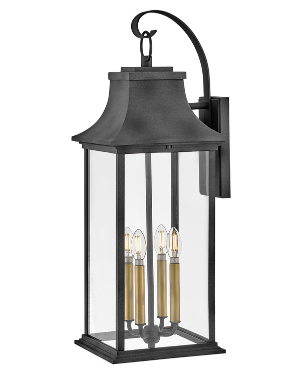 Hinkley Lighting Adair Extra Large Wall Mount Lantern in Aged Zinc LED Bulb(s) included 2938DZ-LL