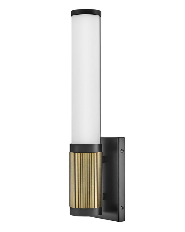 Hinkley Lighting Zevi Small LED Vanity in Black with Lacquered Brass Accents 50060BK-LCB