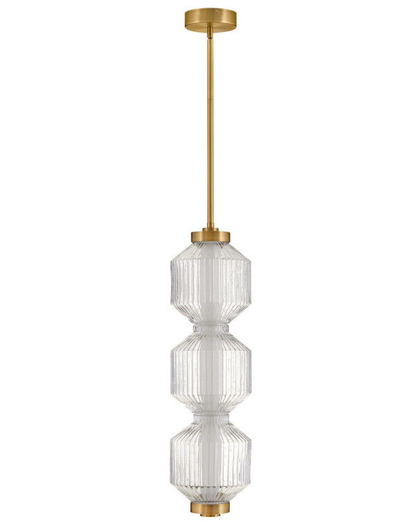 Hinkley Lighting Reign Medium LED Convertible Pendant in Lacquered Brass FR41467LCB