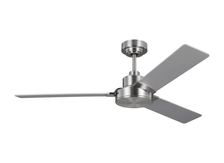 Generation Lighting Fan Jovie 52 - Brushed Steel in Brushed Steel Wall Mount Control, 4-speed, Dimmer and Manual Reverse 3JOVR52BS