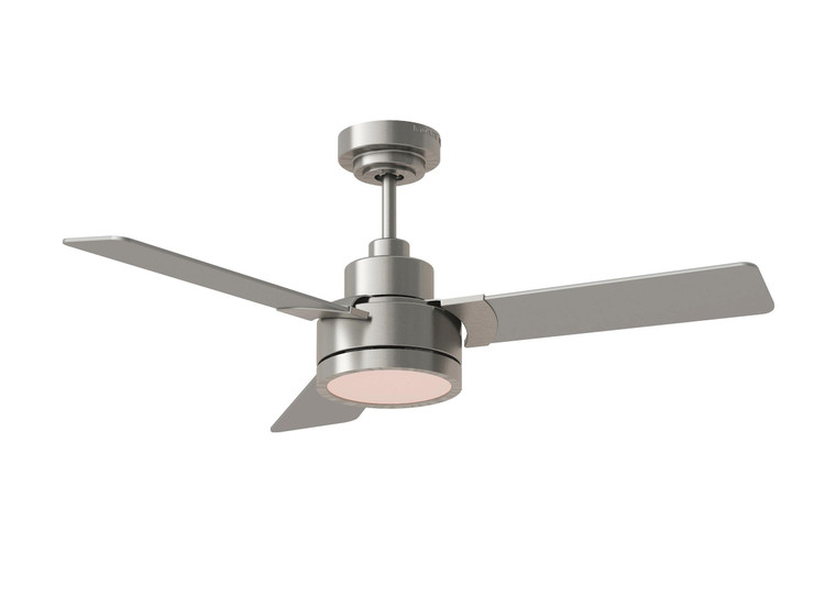 Generation Lighting Fan Jovie 44" Dimmable Indoor/Outdoor Integrated LED Indoor Brushed Steel Ceiling Fan with Light Kit Wall Control and Manual Reversible Motor in Brushed Steel Wall Mount Control, 4-speed, Dimmer and Manual Reverse 3JVR44BSD