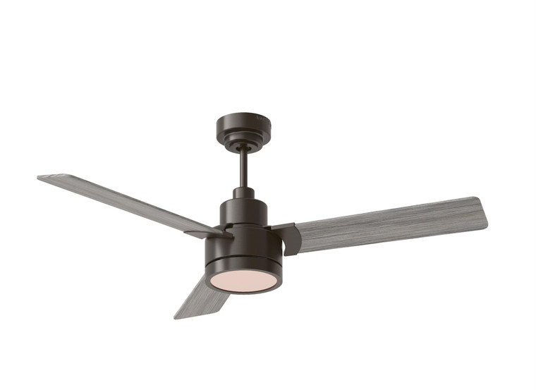 Generation Lighting Fan Jovie 52" Indoor/Outdoor Dimmable Integrated LED Aged Pewter Ceiling Fan with Light Kit Wall Control and Manual Reversible Motor in Aged Pewter Wall Mount Control, 4-speed, Dimmer and Manual Reverse 3JVR52AGPD