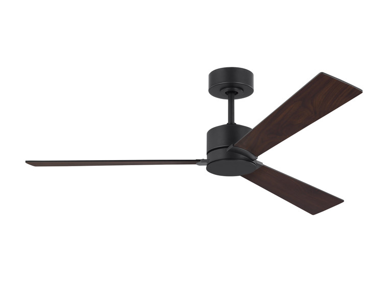 Visual Comfort Fan Rozzen 52" Indoor/Outdoor Midnight Black Ceiling Fan with Handheld Remote Control and Reversible Motor in Midnight Black Handheld Remote, 6-speed, Reverse and Dimmer 3RZR52MBK