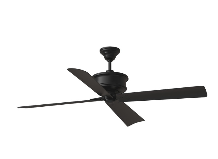 Visual Comfort Fan Subway 56"Indoor/Outdoor Midnight Black Ceiling Fan with Handheld Remote Control and Reversible Motor in Midnight Black Handheld Remote, 6-speed, Reverse 4SBWR56MBK