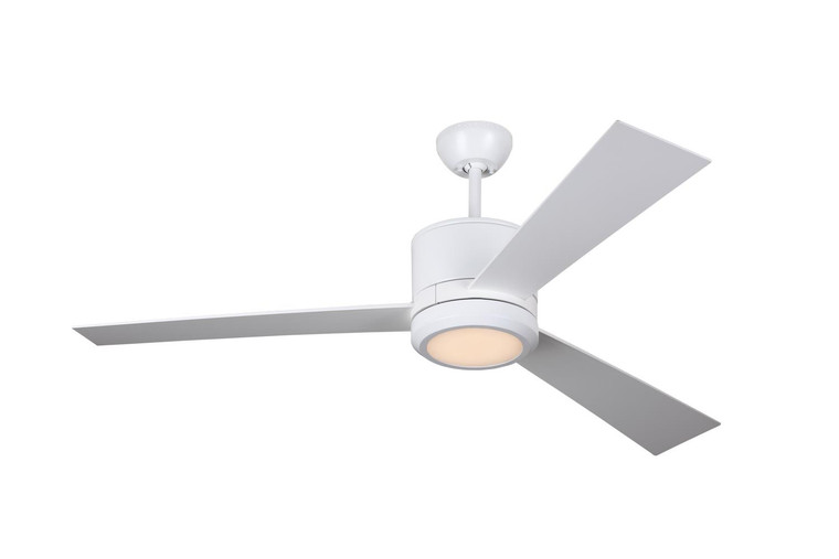 Visual Comfort Fan Vision 52 LED - Matte White in Matte White Combo Handheld/Wall Mount Remote, Reverse and Dimmer 3VNR52RZWD-V1