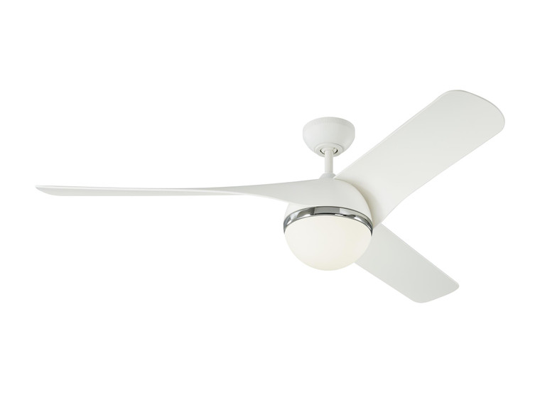 Visual Comfort Fan Akova 56 LED - Matte White in Matte White Handheld Remote, 6-speed, Reverse and Dimmer 3AKR56RZWD