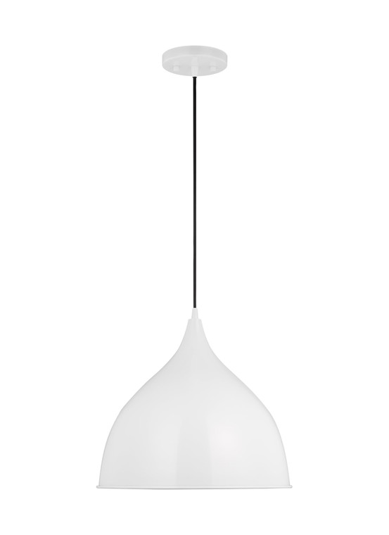 Generation Lighting Grant Modern 1 Light Pendant in White GL-6001001-15