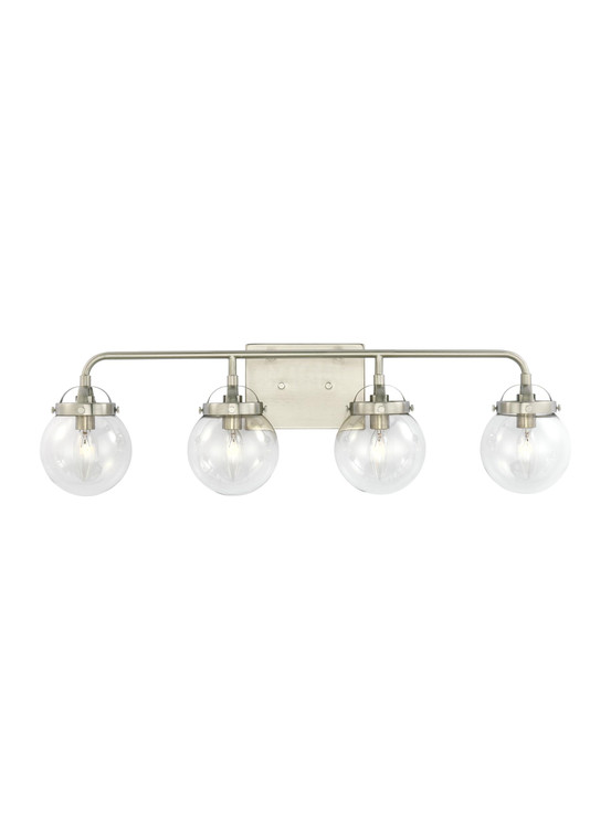 Generation Lighting Bryce Transitional 4 Light Wall Bath Fixture in Brushed Nickel GL-4000404-962