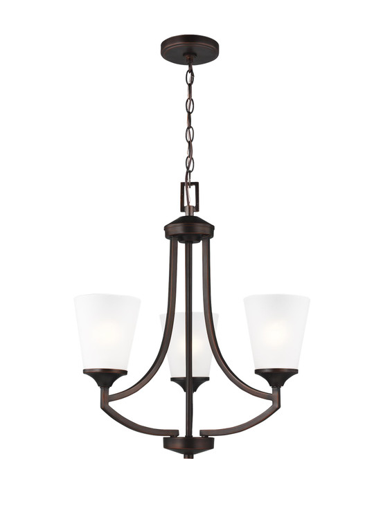 Generation Lighting Hanford Transitional 3 Light Chandelier in Bronze GL-3124503-710