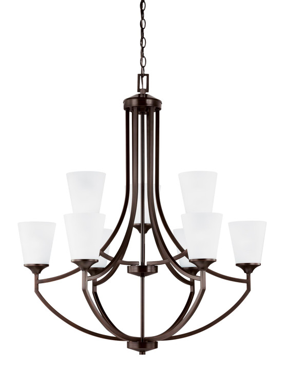 Generation Lighting Hanford Transitional 9 Light Chandelier in Bronze GL-3124509EN3-710