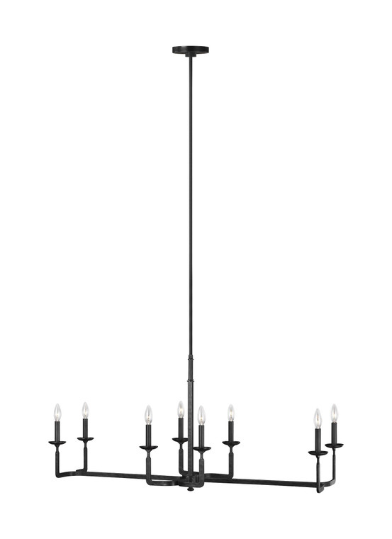 Generation Lighting Ansley Contemporary/ Modern 8 Light Chandelier in Aged Iron GL-F3292/8AI