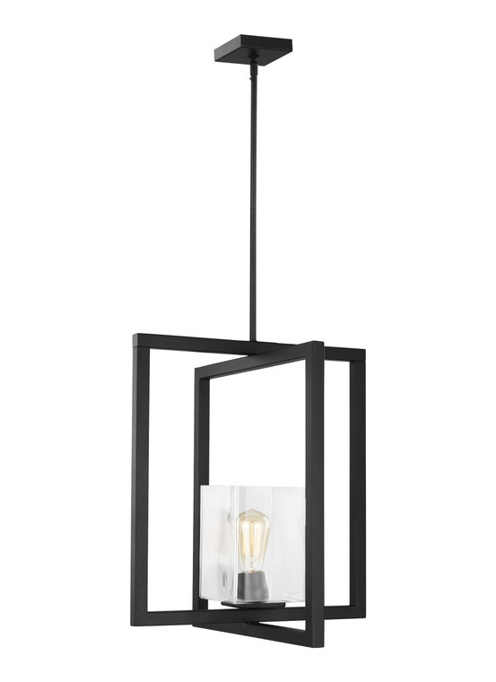 Generation Lighting Mitte Transitional 1 Light Pendant in Midnight Black GL-5141501-112