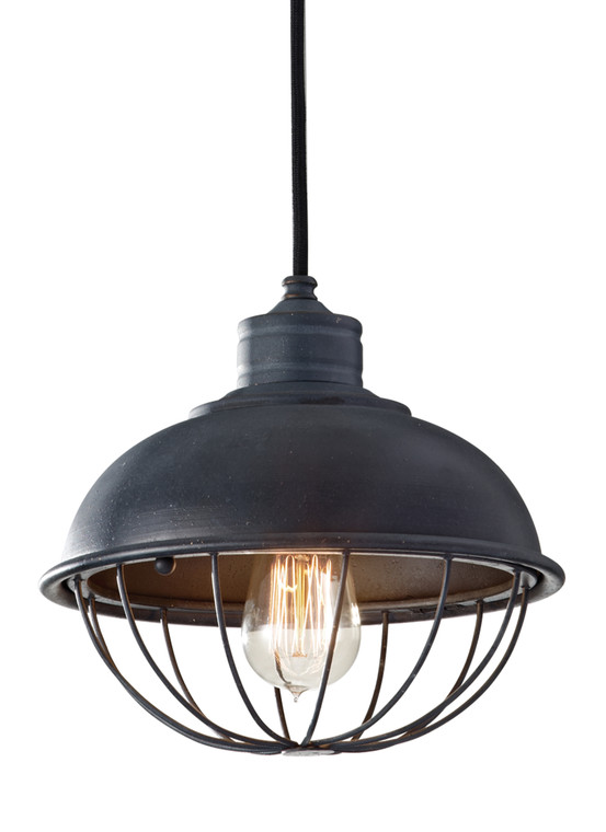 Generation Lighting Urban Renewal Period Inspired 1 Light Pendant in Antique Forged Iron GL-P1242AF