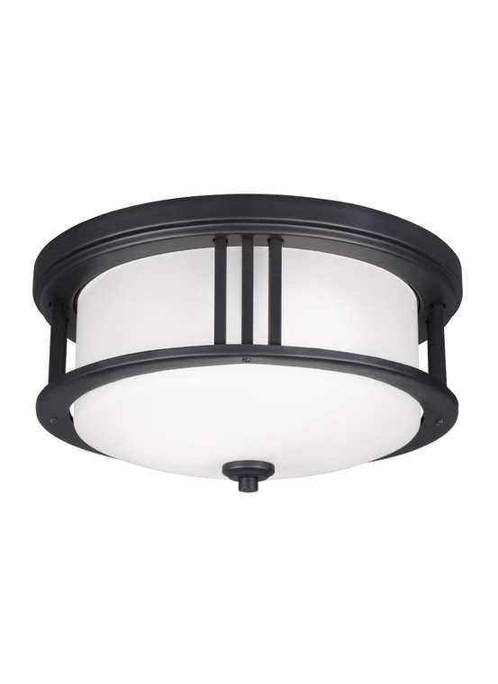 Generation Lighting Crowell Contemporary 2 Light Outdoor Fixture in Black GL-7847902-12