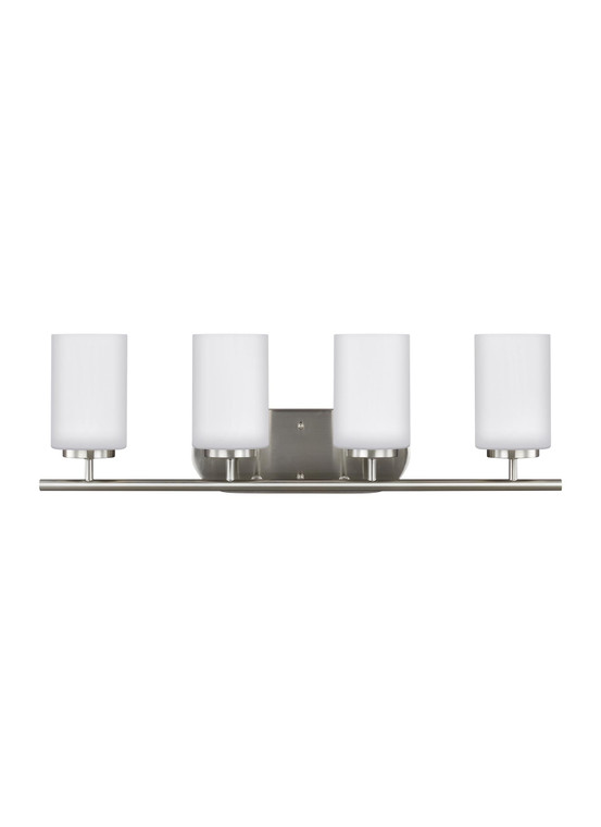 Generation Lighting Oslo Contemporary 4 Light Wall Bath Fixture in Brushed Nickel GL-41163EN3-962