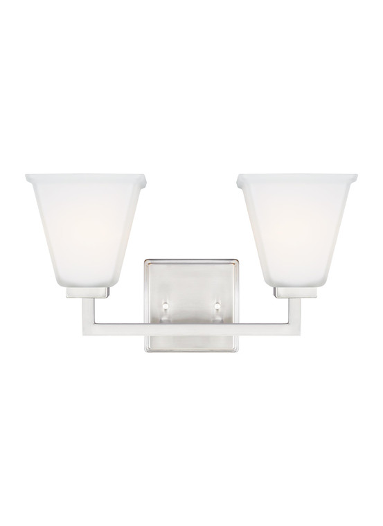 Generation Lighting Ellis Harper Transitional 2 Light Wall Bath Fixture in Brushed Nickel GL-4413702-962