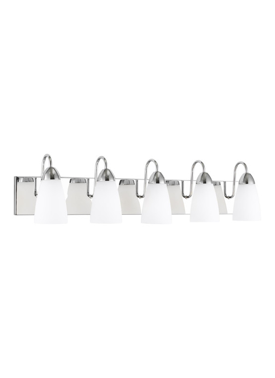 Generation Lighting Seville Transitional 5 Light Wall Bath Fixture in Chrome GL-4420205EN3-05