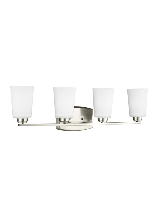 Generation Lighting Franport Traditional 4 Light Wall Bath Fixture in Brushed Nickel GL-4428904-962