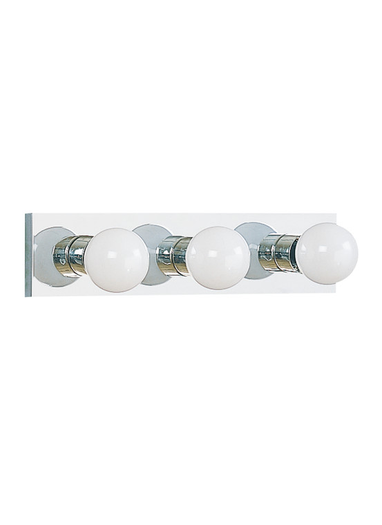 Generation Lighting Center Stage Traditional 3 Light Wall Bath Fixture in Chrome GL-4737-05