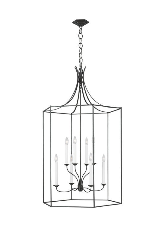 Visual Comfort Studio Alexa Hampton Bantry House Casual/Farmhouse 8 Light Chandelier in Smith Steel VCS-AC1038SMS