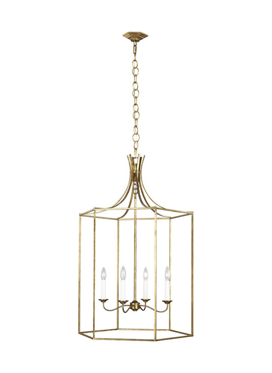 Visual Comfort Studio Alexa Hampton Bantry House Casual/Farmhouse 4 Light Pendant in Antique Gild VCS-AC1024ADB