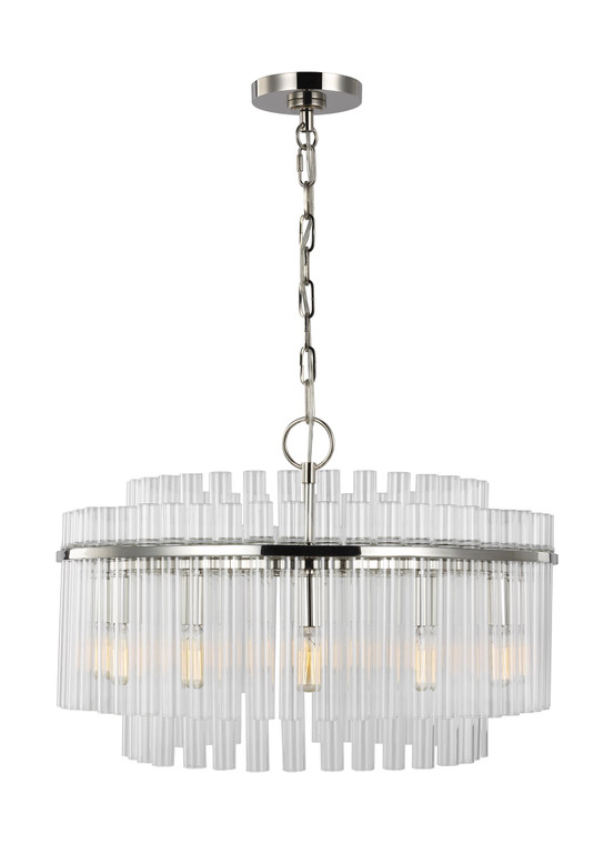 Visual Comfort Studio Chapman & Myers Beckett Contemporary/Modern 12 Light Chandelier in Polished Nickel VCS-CC12812PN