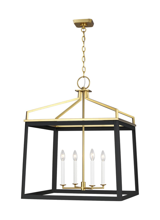 Visual Comfort Studio Chapman & Myers Carlow Transitional 4 Light Chandelier in Midnight Black VCS-CC1544MBKBBS