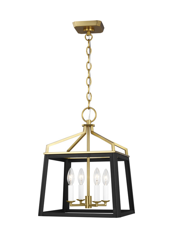 Visual Comfort Studio Chapman & Myers Carlow Transitional 4 Light Chandelier in Midnight Black VCS-CC1564MBKBBS