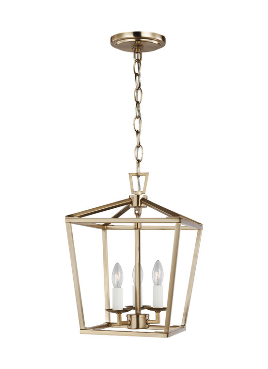 Visual Comfort Studio Chapman & Myers Dianna Traditional 3 Light Pendant in Satin Brass VCS-5192603-848