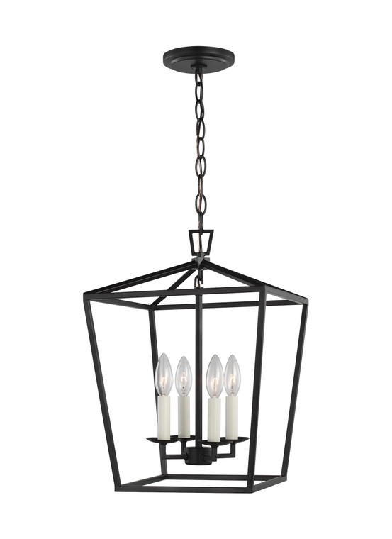 Visual Comfort Studio Chapman & Myers Dianna Traditional 4 Light Pendant in Midnight Black VCS-5292604EN-112