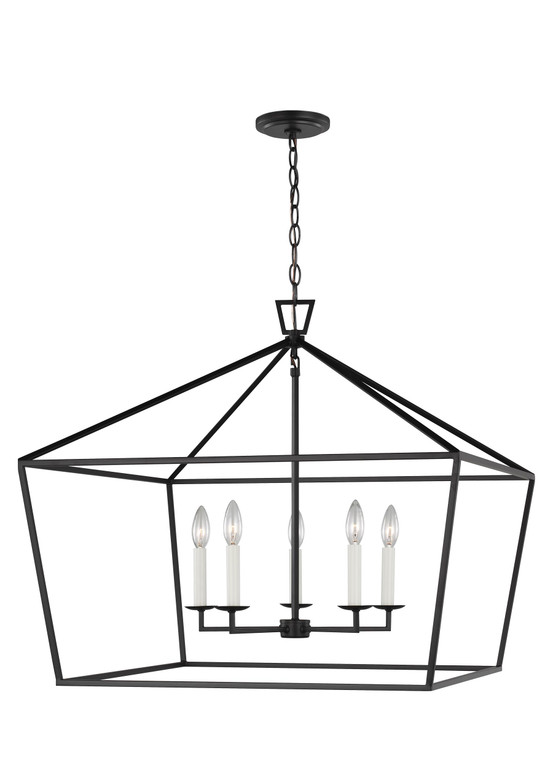 Visual Comfort Studio Chapman & Myers Dianna Traditional 5 Light Pendant in Midnight Black VCS-5692605-112