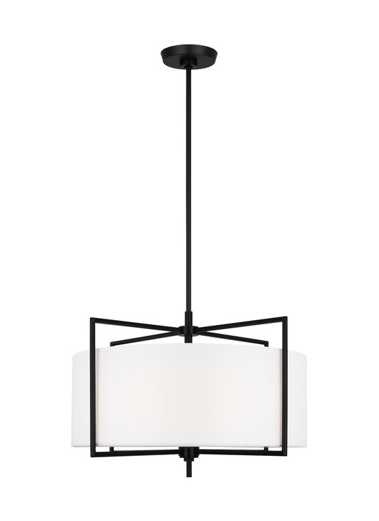Visual Comfort Studio Chapman & Myers Perno Transitional 4 Light Pendant in Aged Iron VCS-CP1394AI