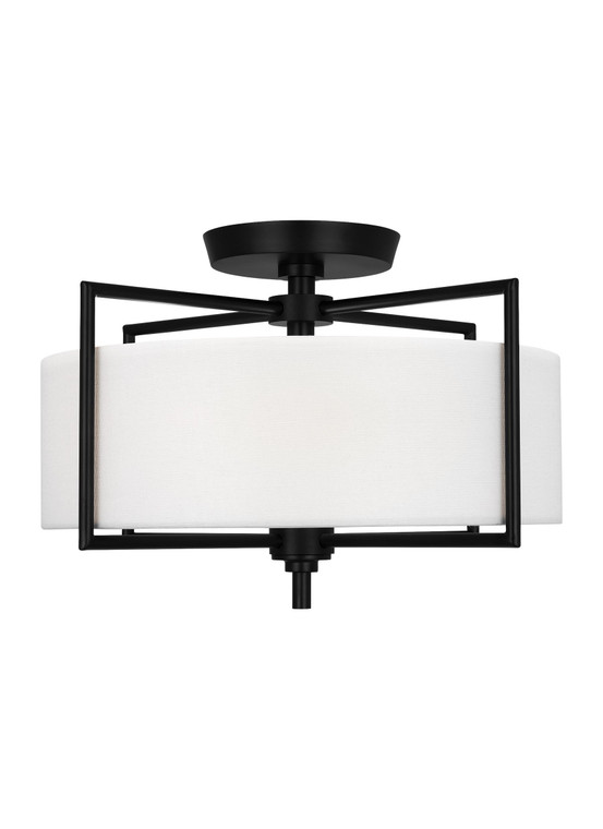 Visual Comfort Studio Chapman & Myers Perno Transitional 2 Light Ceiling Fixture in Aged Iron VCS-CF1122AI