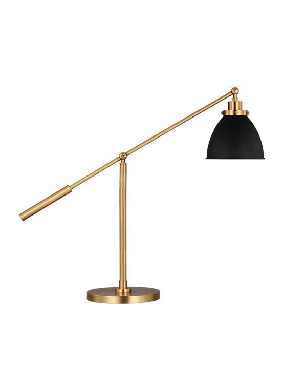 Visual Comfort Studio Chapman & Myers Wellfleet Transitional 1 Light Lamp in Midnight Black and Burnished Brass VCS-CT1101MBKBBS1