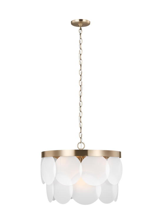 Visual Comfort Studio Sean Lavin Mellita Transitional 6 Light Pendant in Satin Brass VCS-5102506-848