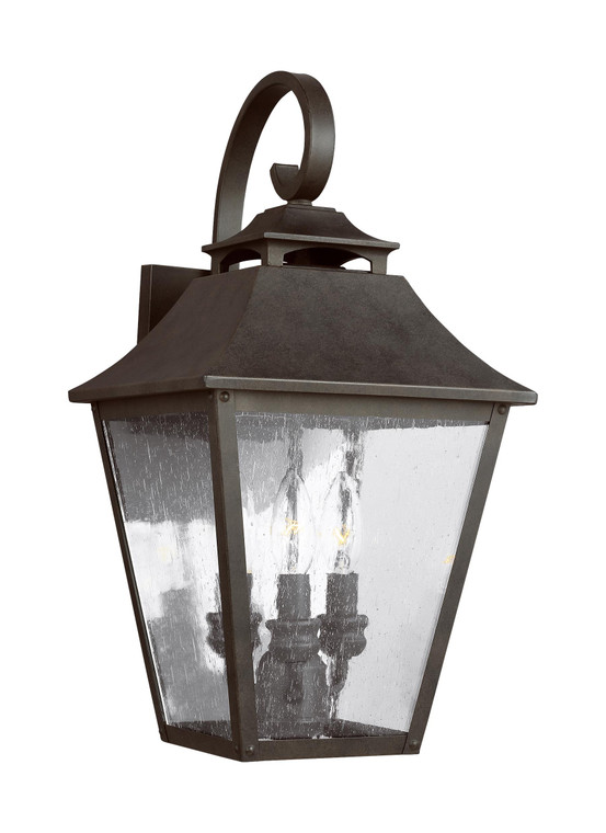 Visual Comfort Studio Sean Lavin Galena Traditional 3 Light Outdoor Fixture in Sable VCS-OL14403SBL