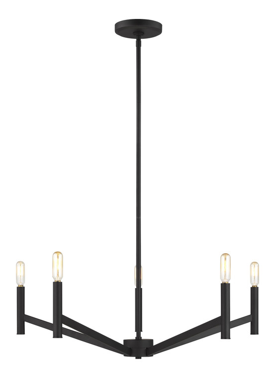 Visual Comfort Studio - Studio Collection Vector Modern 5 Light Chandelier in Midnight Black VCS-3124305EN-112