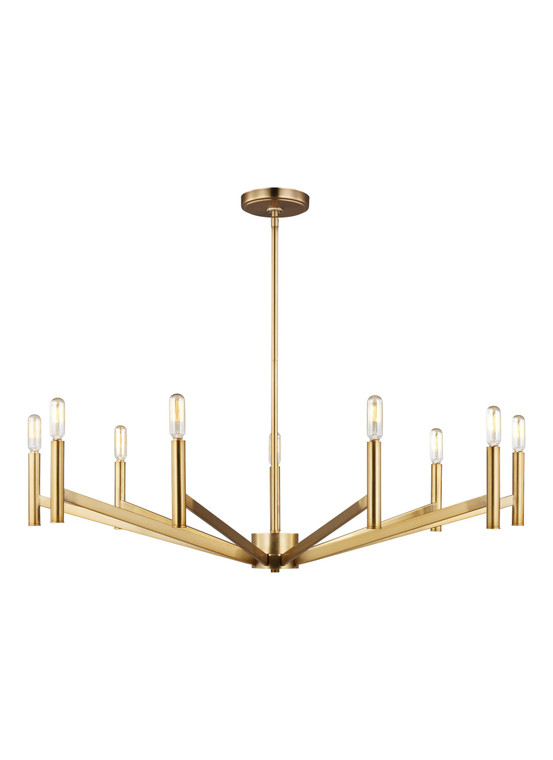 Visual Comfort Studio - Studio Collection Vector Modern 9 Light Chandelier in Satin Brass VCS-3124309EN-848