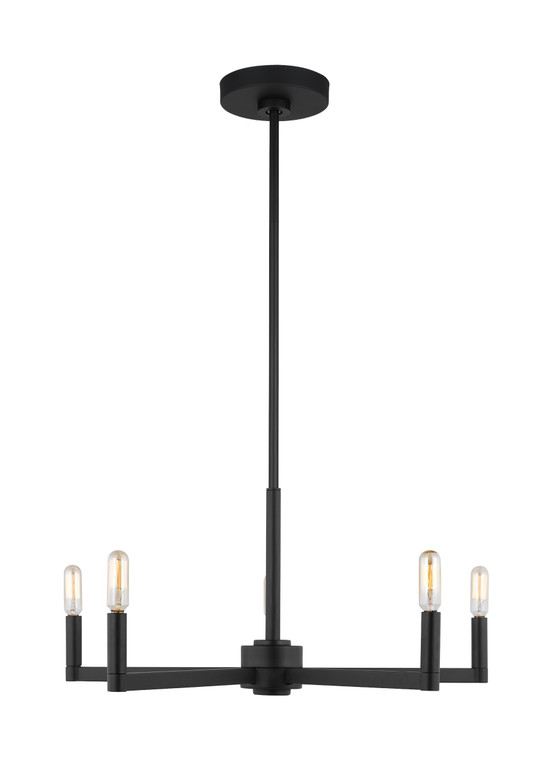 Visual Comfort Studio - Studio Collection Fullton Modern 5 Light Chandelier in Midnight Black VCS-3164205EN-112