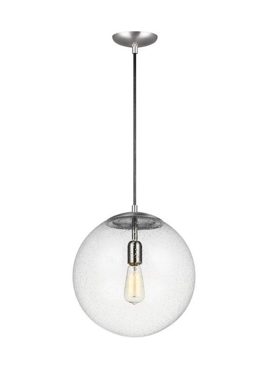 Visual Comfort Studio - Studio Collection Leo - Hanging Globe Contemporary 1 Light Pendant in Satin Aluminum VCS-6801801-04