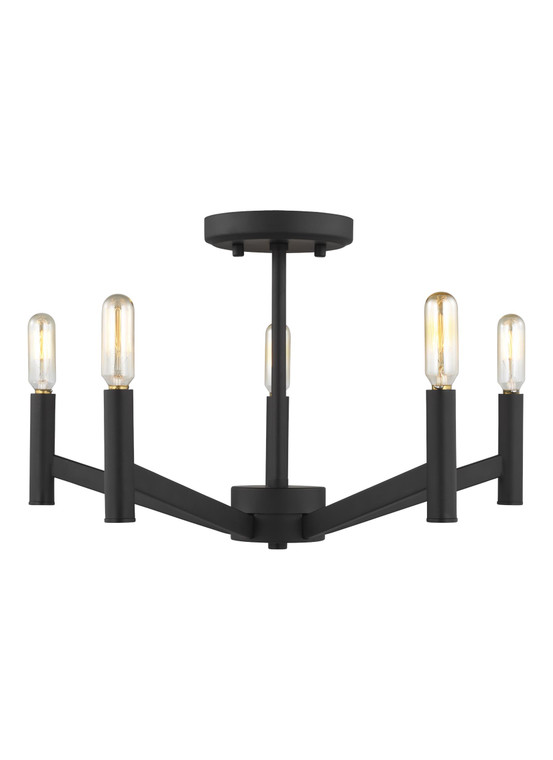 Visual Comfort Studio - Studio Collection Vector Modern 5 Light Ceiling Fixture in Midnight Black VCS-7724305-112