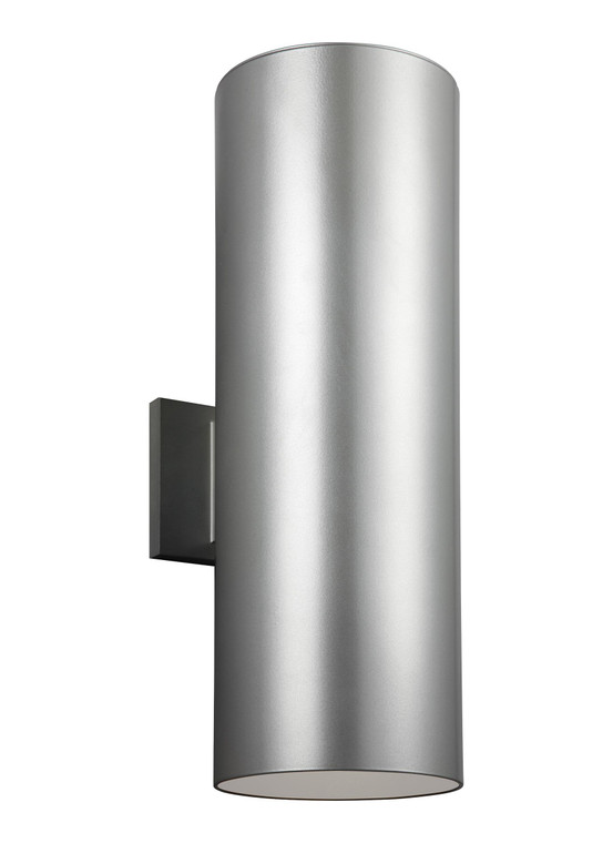 Visual Comfort Studio - Studio Collection Outdoor Cylinders Transitional 2 Light Outdoor Fixture in Painted Brushed Nickel VCS-8413997S-753
