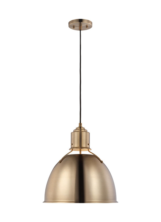 Visual Comfort Studio Thomas O'Brien Huey Transitional 1 Light Pendant in Satin Brass VCS-6680301-848